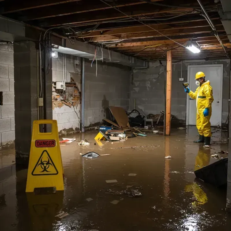 Flooded Basement Electrical Hazard in Oak Hill, VA Property