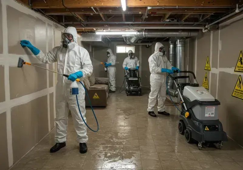 Basement Moisture Removal and Structural Drying process in Oak Hill, VA